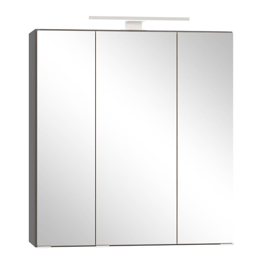 60cm Badezimmer-Spiegelschrank in Mattgrau - Reill