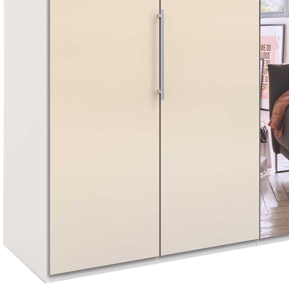 Schlafraum Schrank mit Falttüren Glas Creme - Zidarie