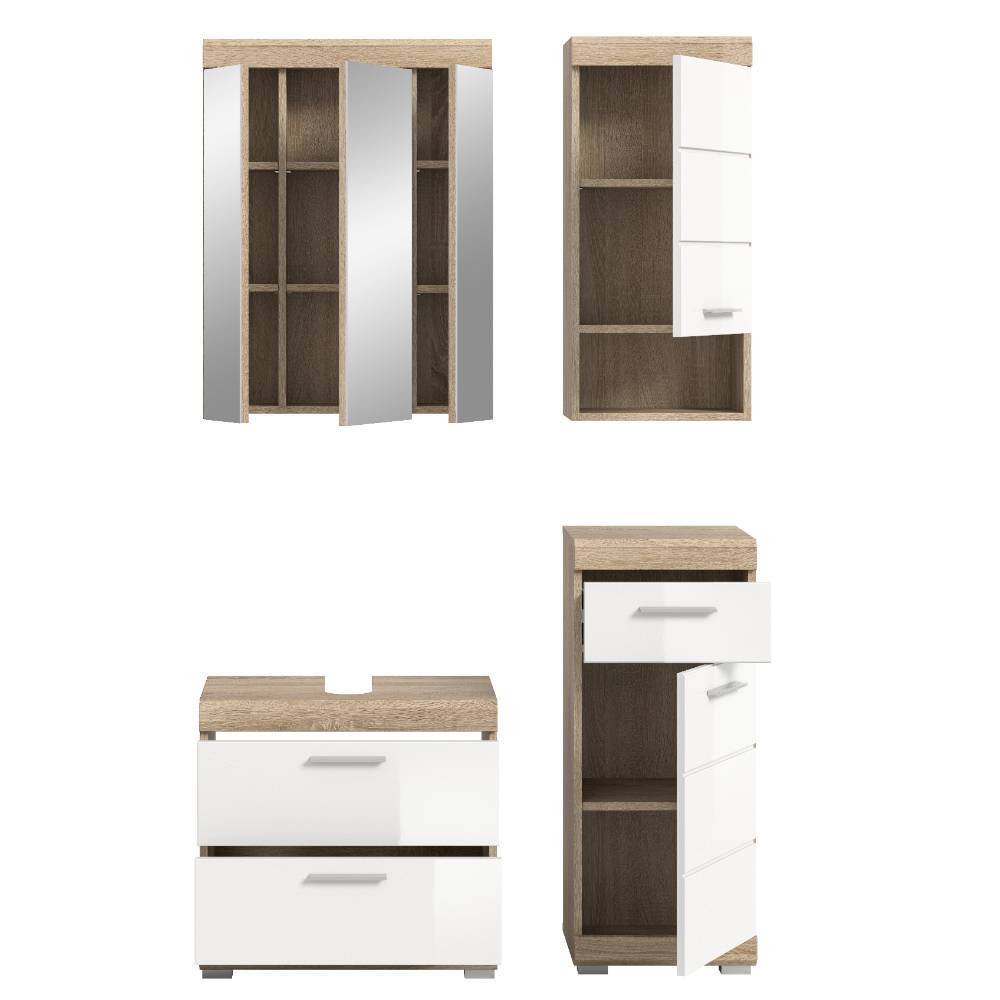 Kompaktes Badmöbel Set in Weiß - Calbanyara (vierteilig)