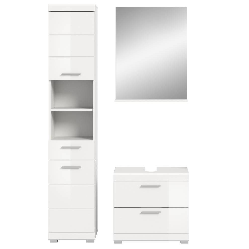 Weißes Badmöbelset modern - Henriette (dreiteilig)