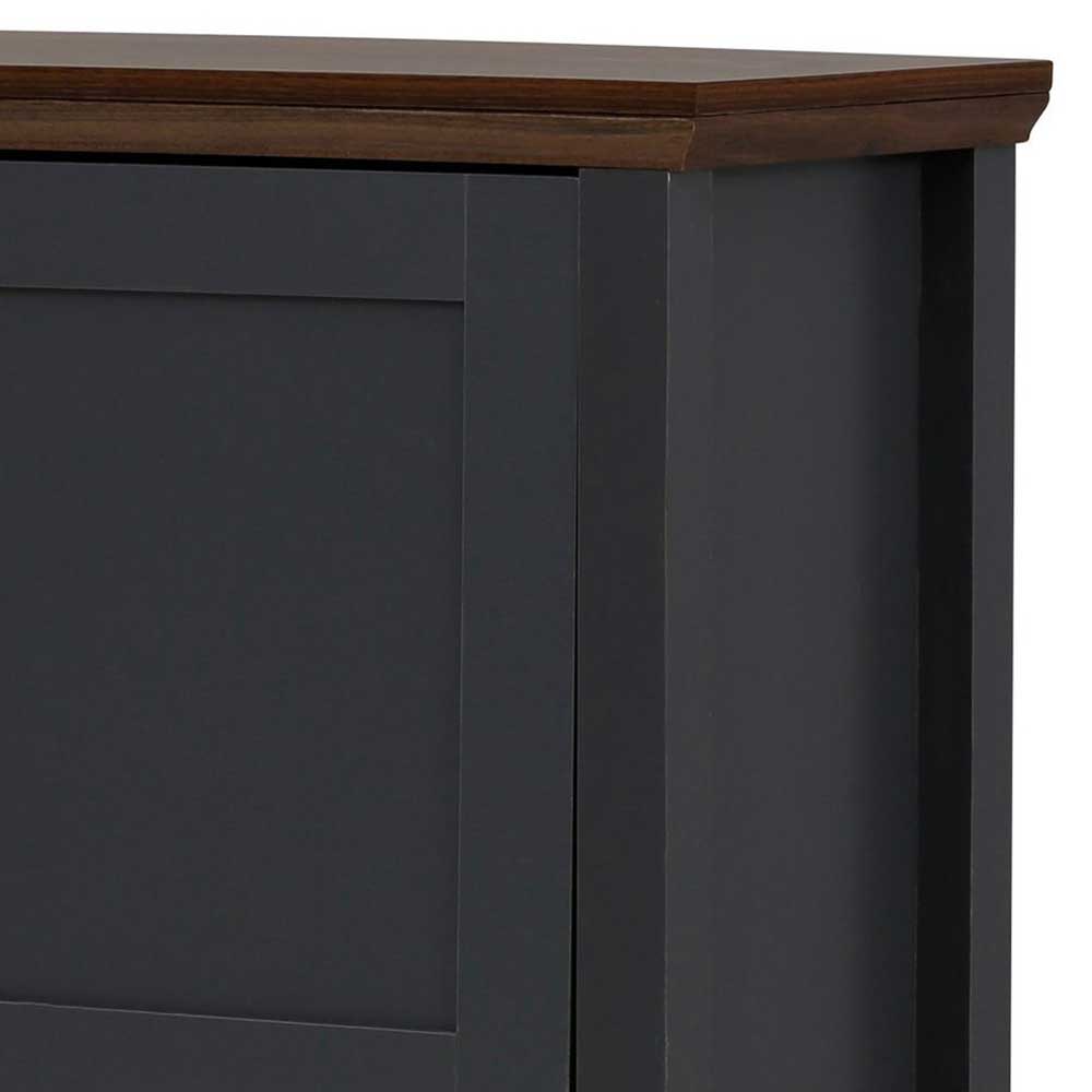 Landhaus Highboard in Dunkelgrau - Mivaldana