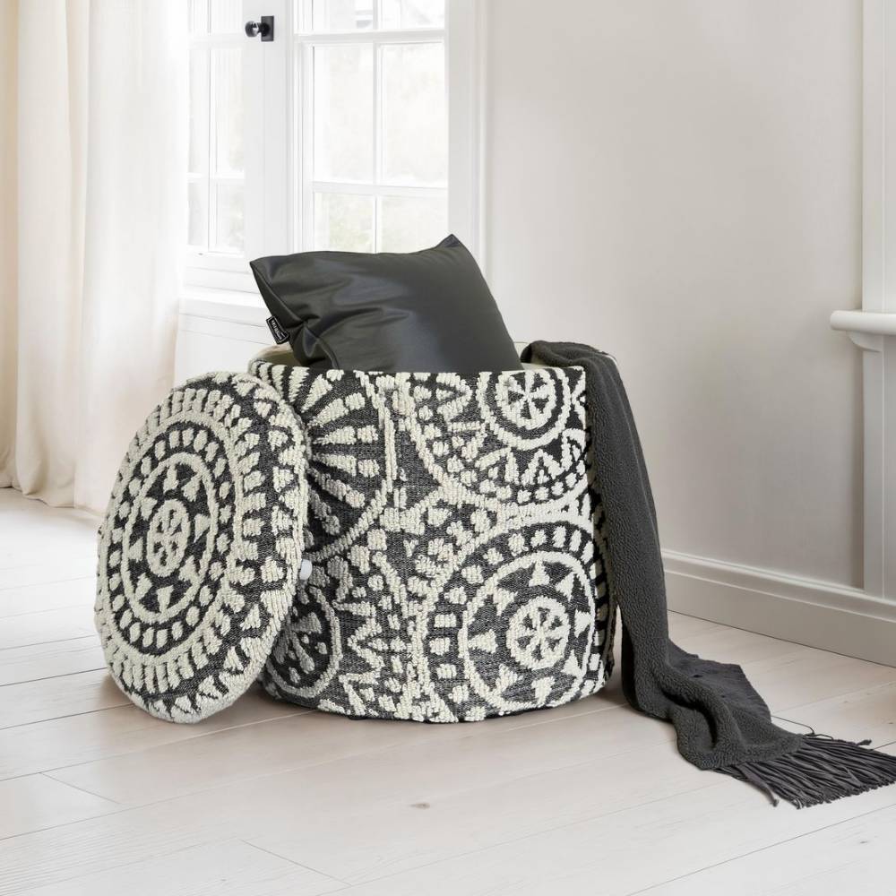Boho Sitzhocker mit großem Muster - Esimane