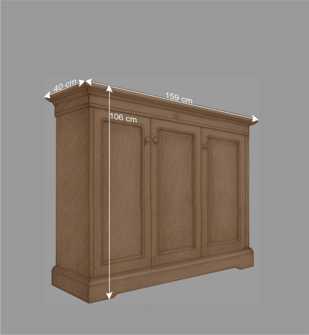 159x106x40 4-türiger Schuhschrank klassisch - Kimms