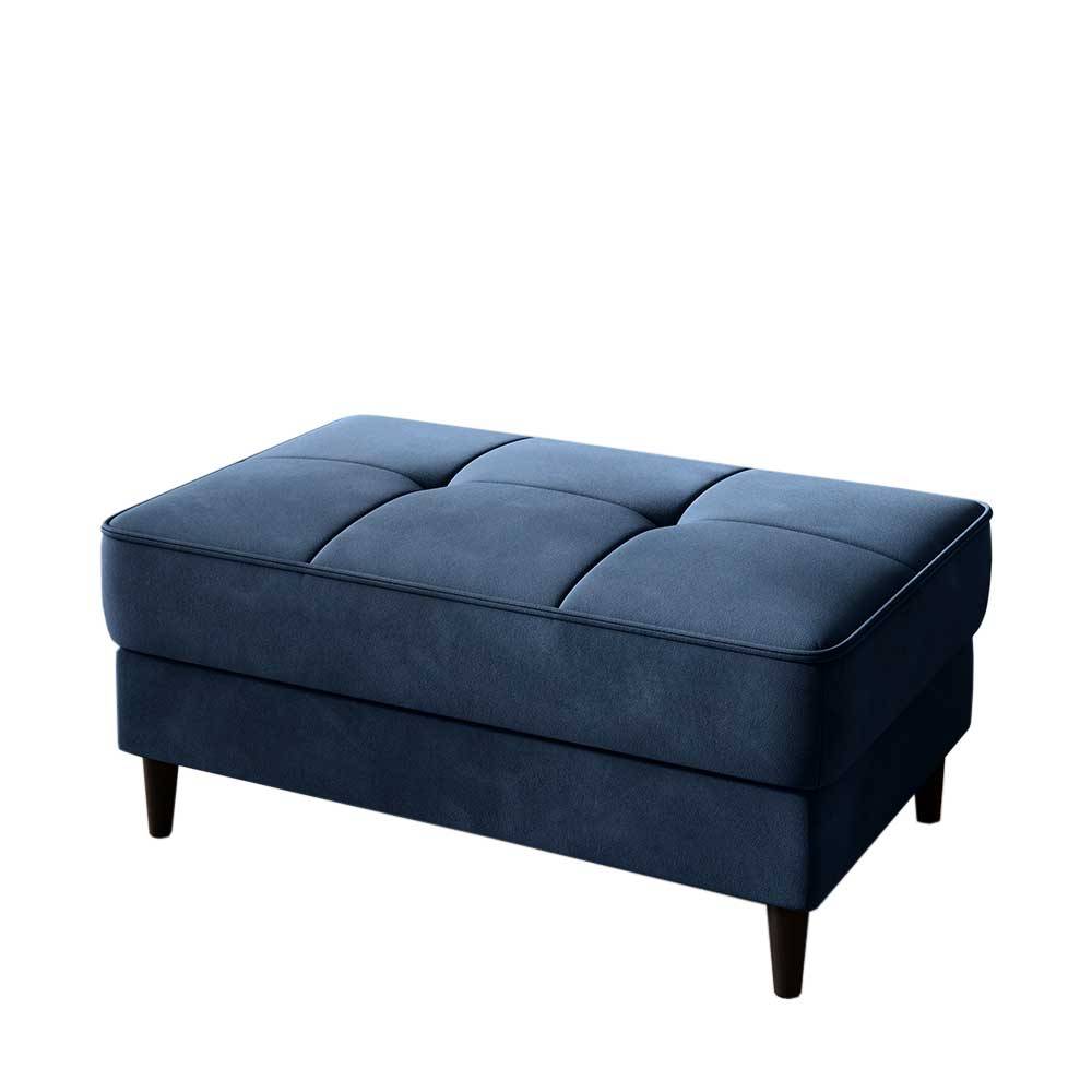 Truhenhocker in Blau Samtbezug - Mikene