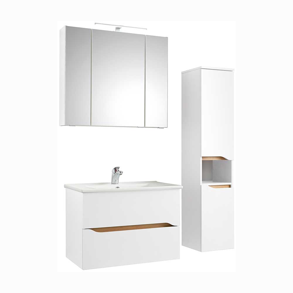 Waschplatz und Midischrank Set - Zenata (dreiteilig)