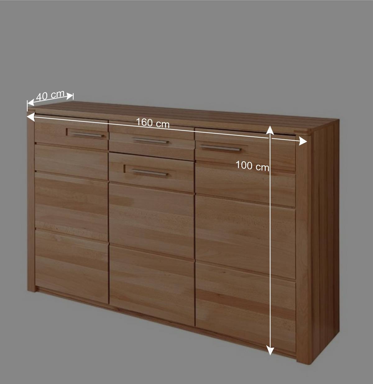 Schuhschrank - 160x100x40 cm in Kernbuche - Viktorion