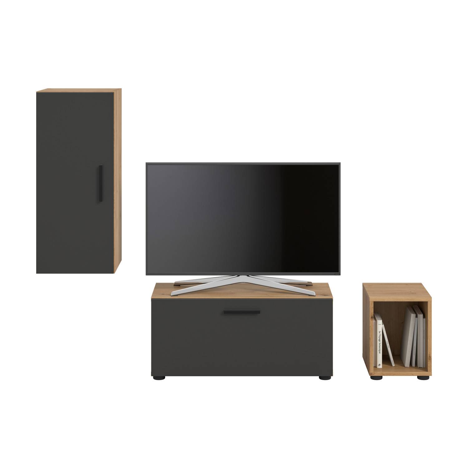 Anbauwand in Artisan Oak Dekor - Estoron (dreiteilig)