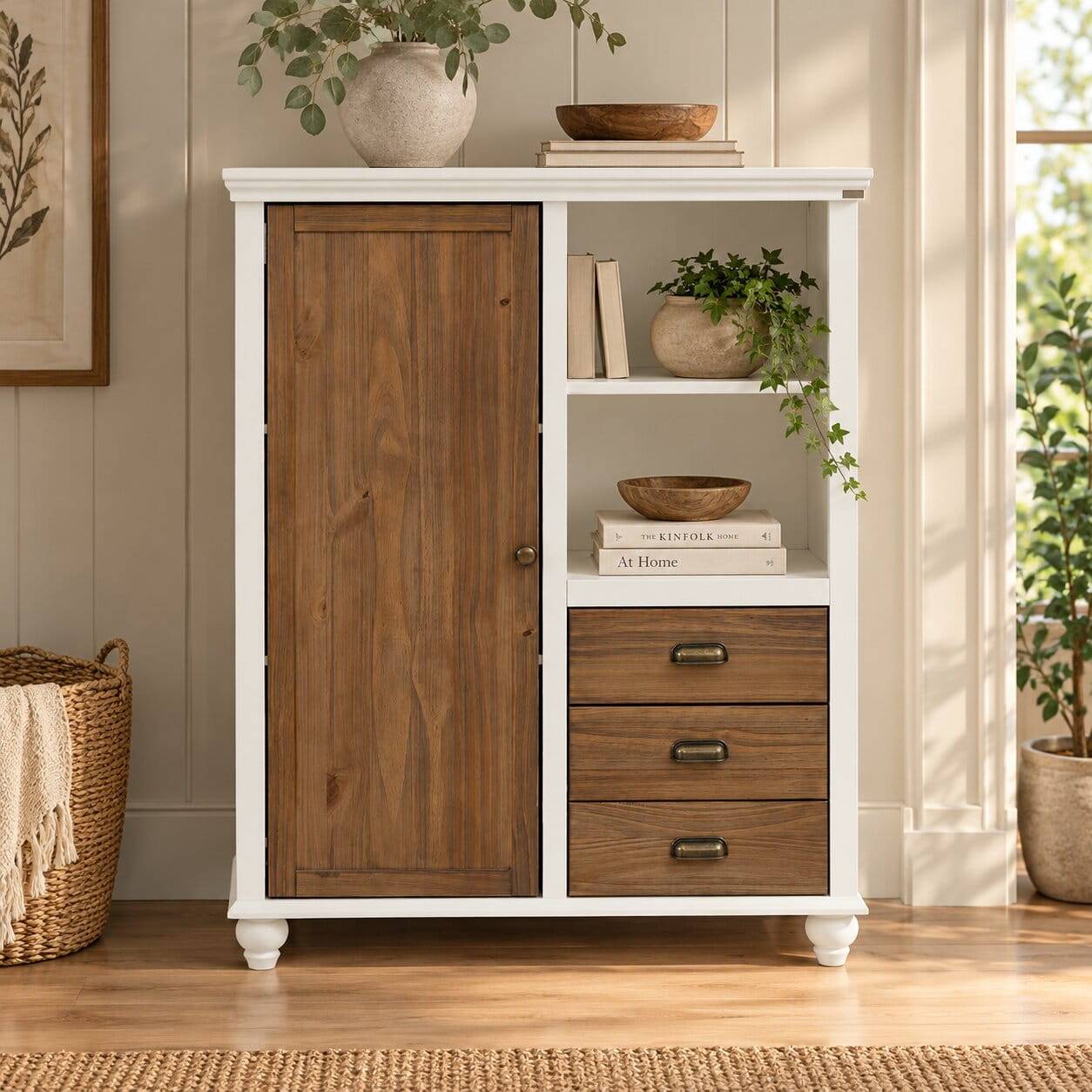 Modern Country Highboard in Weiß - Yakos