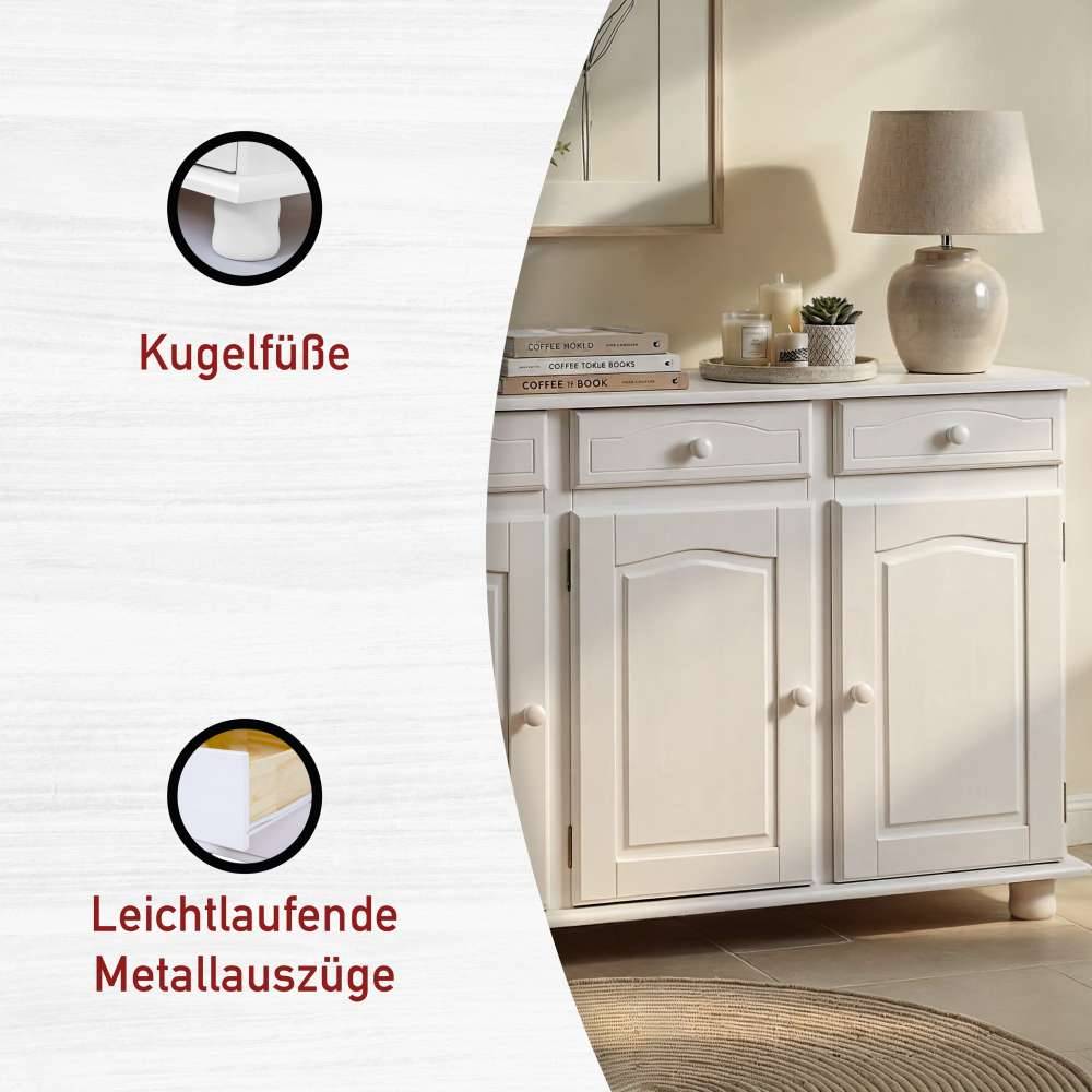 Landhaus-Anrichte Menoria in Weiß