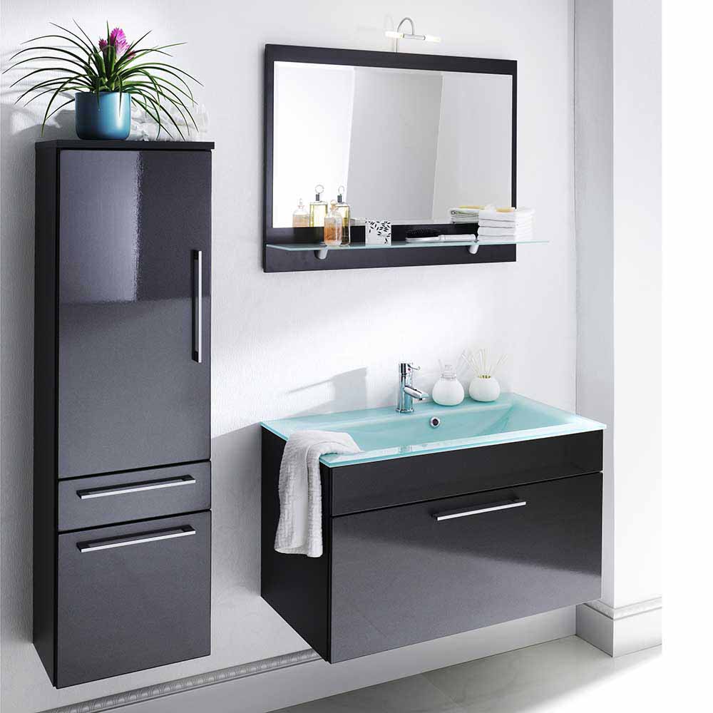 Badezimmer Einrichtung Zenvis mit Waschtisch Spiegel Hängeschrank (dreiteilig)