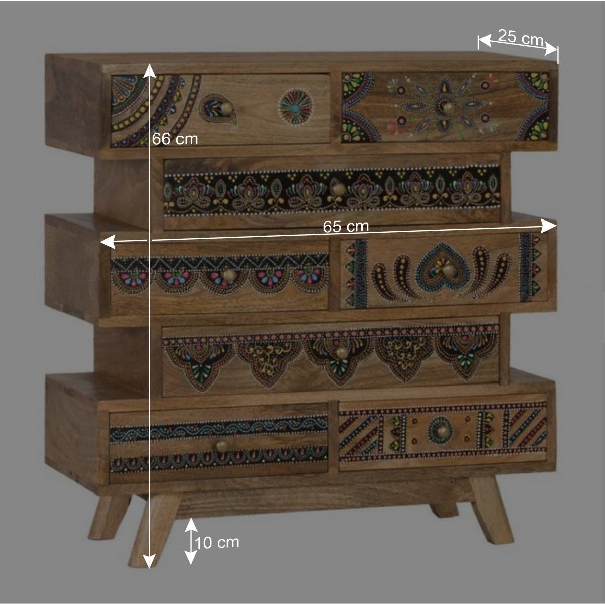 Ethno Style Design-Kommode handbemalt - Azua