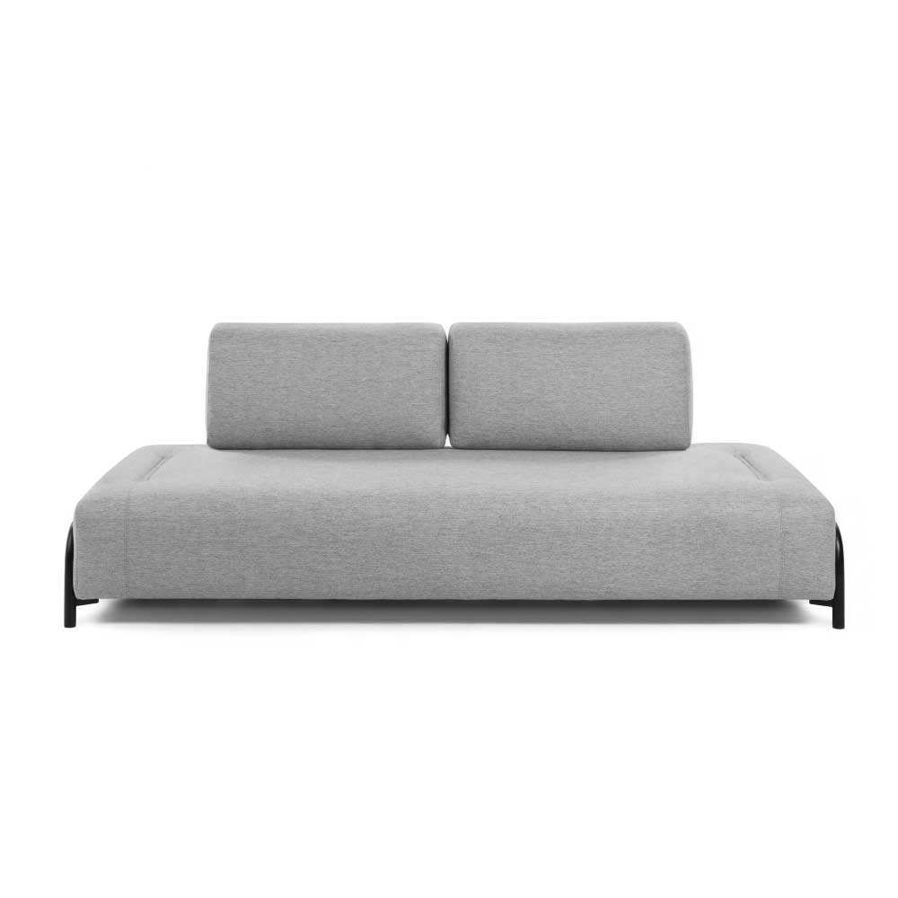 3-Sitzer Couch aus Webstoff in Hellgrau - Drike
