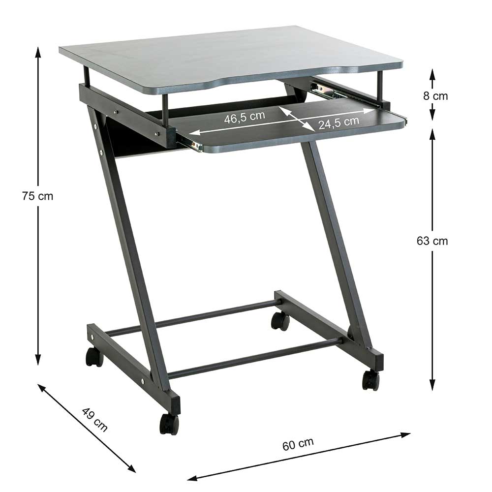 Kleiner PC Tisch auf Rollen - Maroko