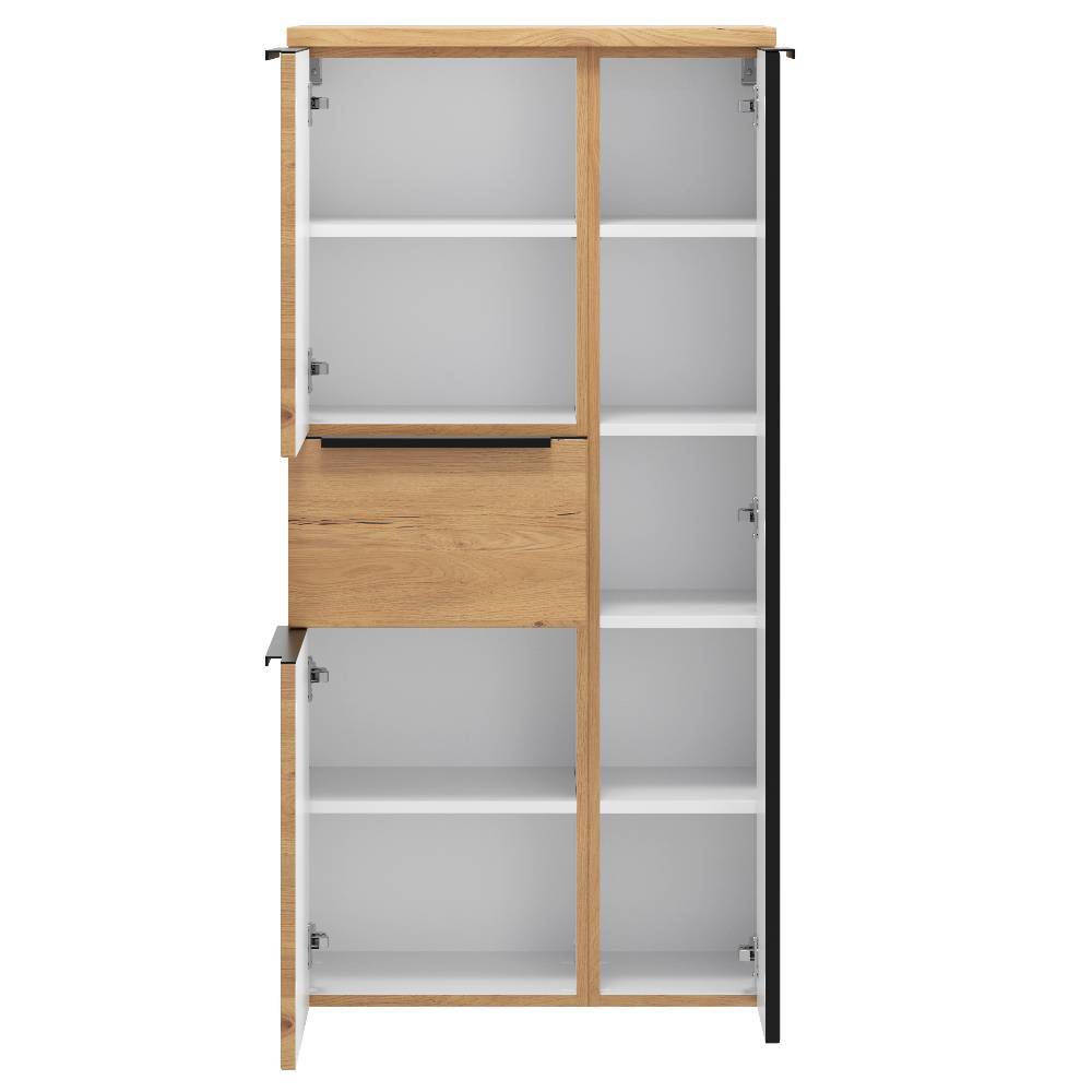 Badezimmer Midischrank in Mattschwarz - Ireen