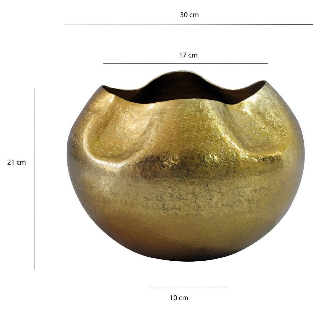 Aluminium-Kugelvase in Goldfarben - Kulstrado