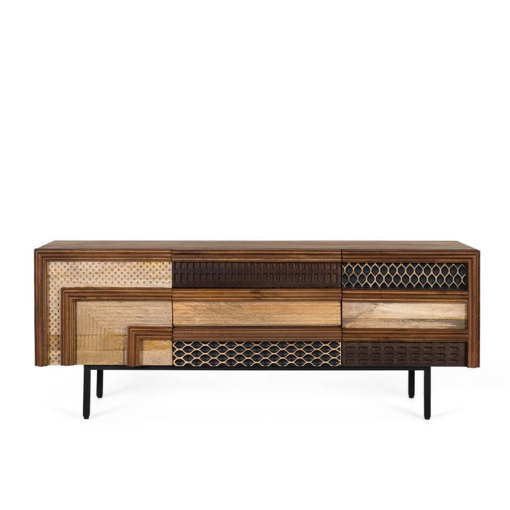 Design-Lowboard aus Mangobaum Massivholz - Teoloro
