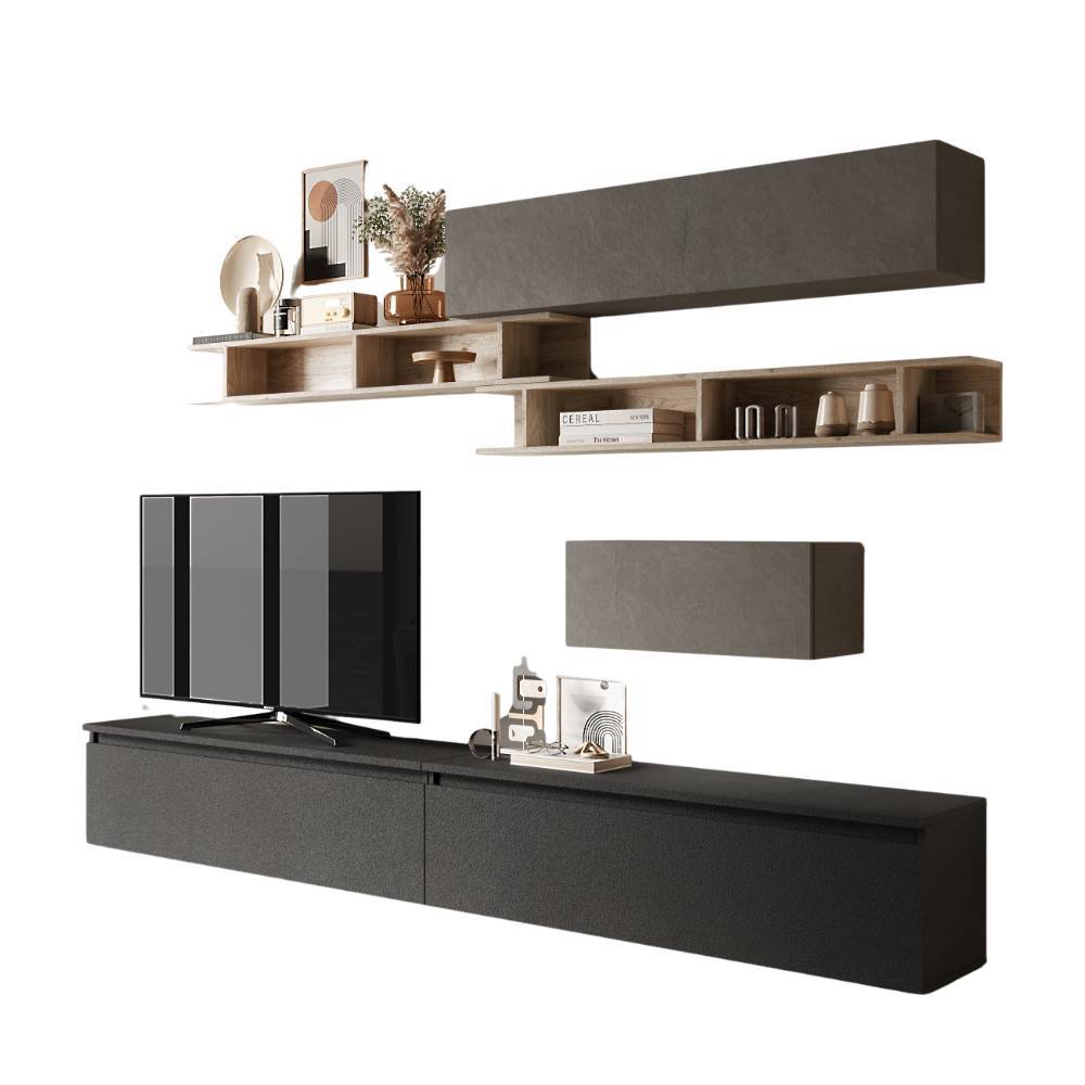 Wohnzimmer Wohnwandmöbel Set - Apolonia (siebenteilig)