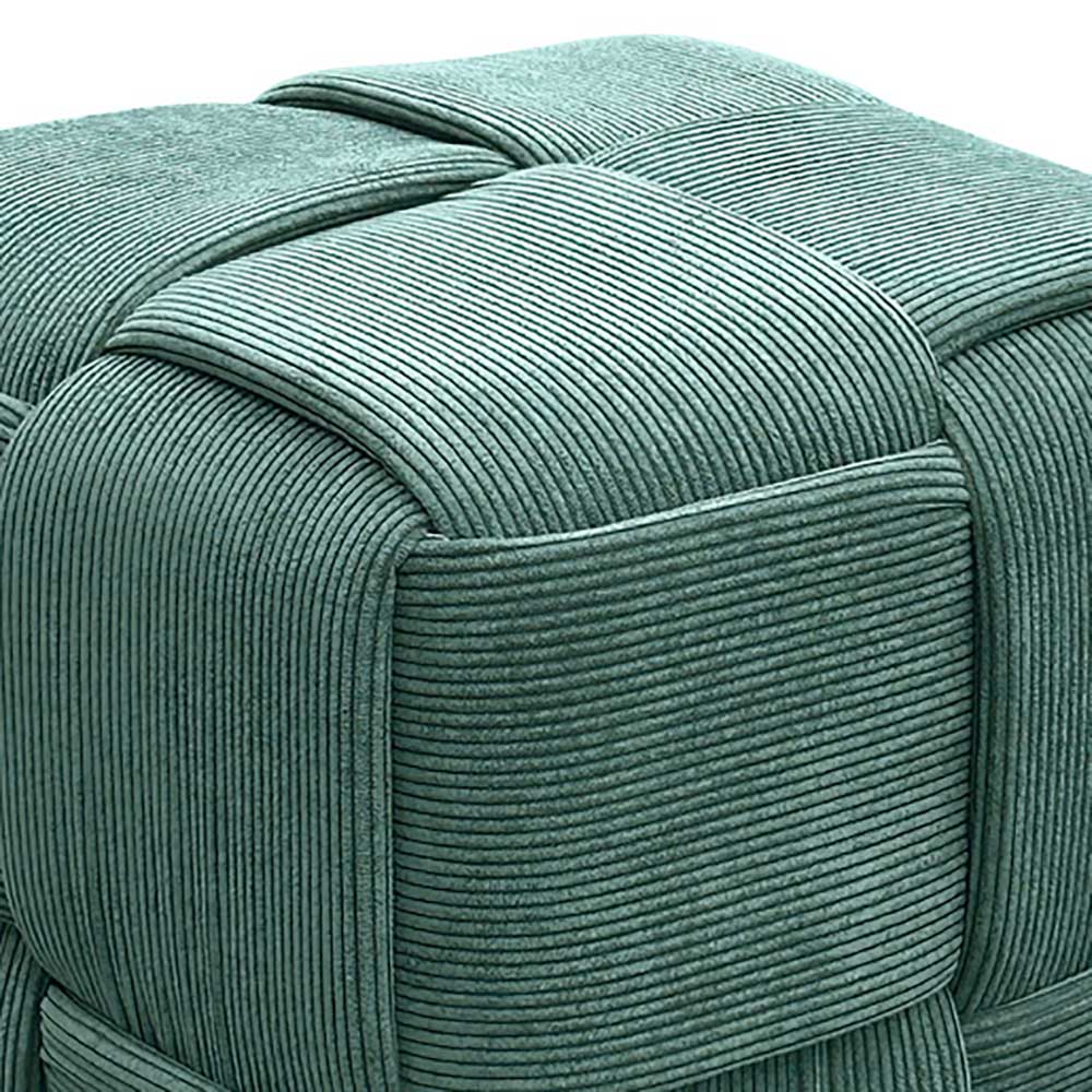 Cord Pouf in Dunkelgrün - Glory