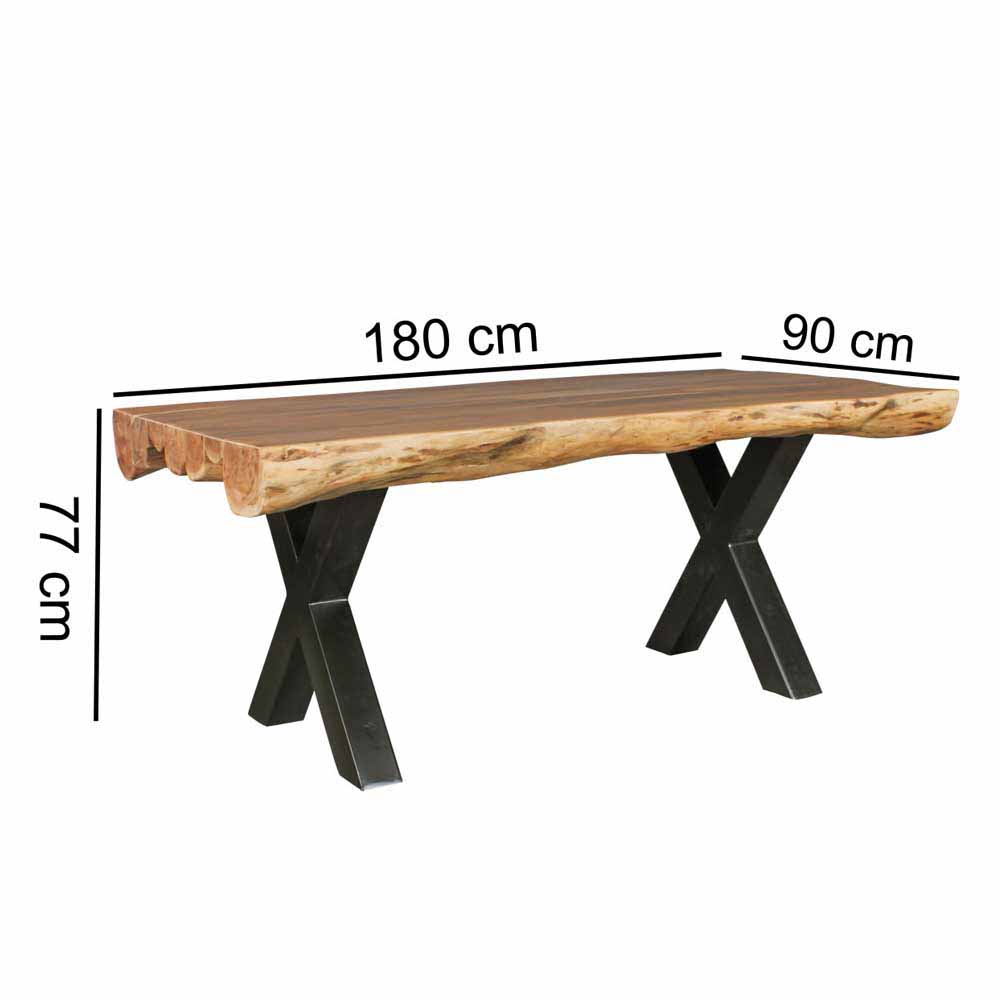 Rustikaler Baumstamm Tisch Drolivio im Landhausstil modern