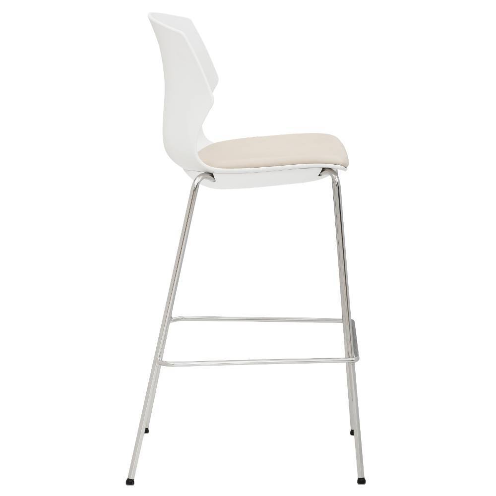 Barstühle in Weiß und Beige - Plazura (2er Set)