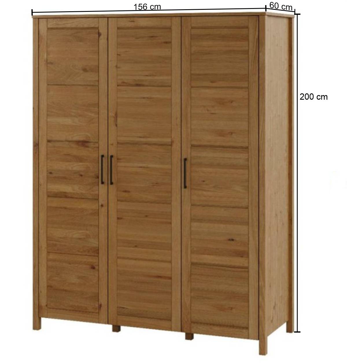 Wildeiche Schlafzimmerschrank mit drei Türen - Totem