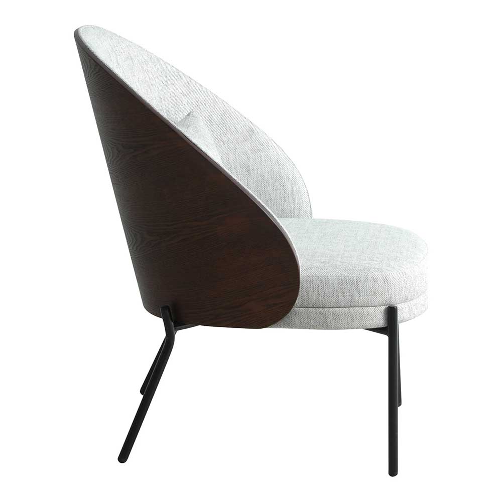 Scandi Chic Loungesessel in Hellgrau und Dunkelbraun - Cleverline