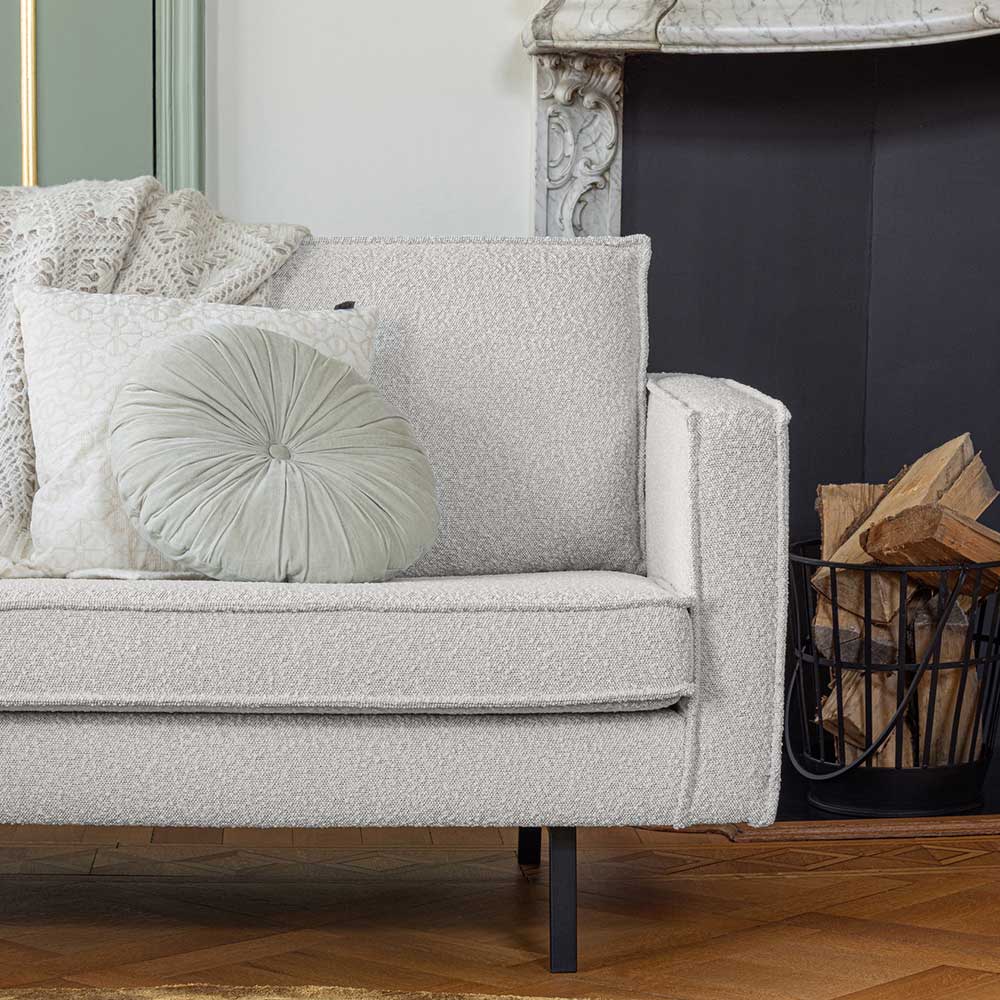 Zweisitzer Wohnzimmercouch in Beige Boucle - Elisa