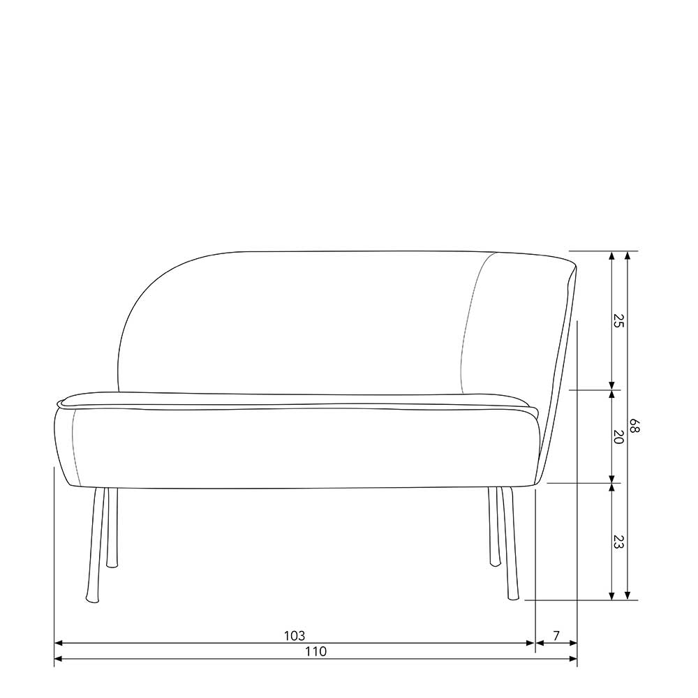 2er Retro Couch in Ocker Samtstoff - Acerenzus