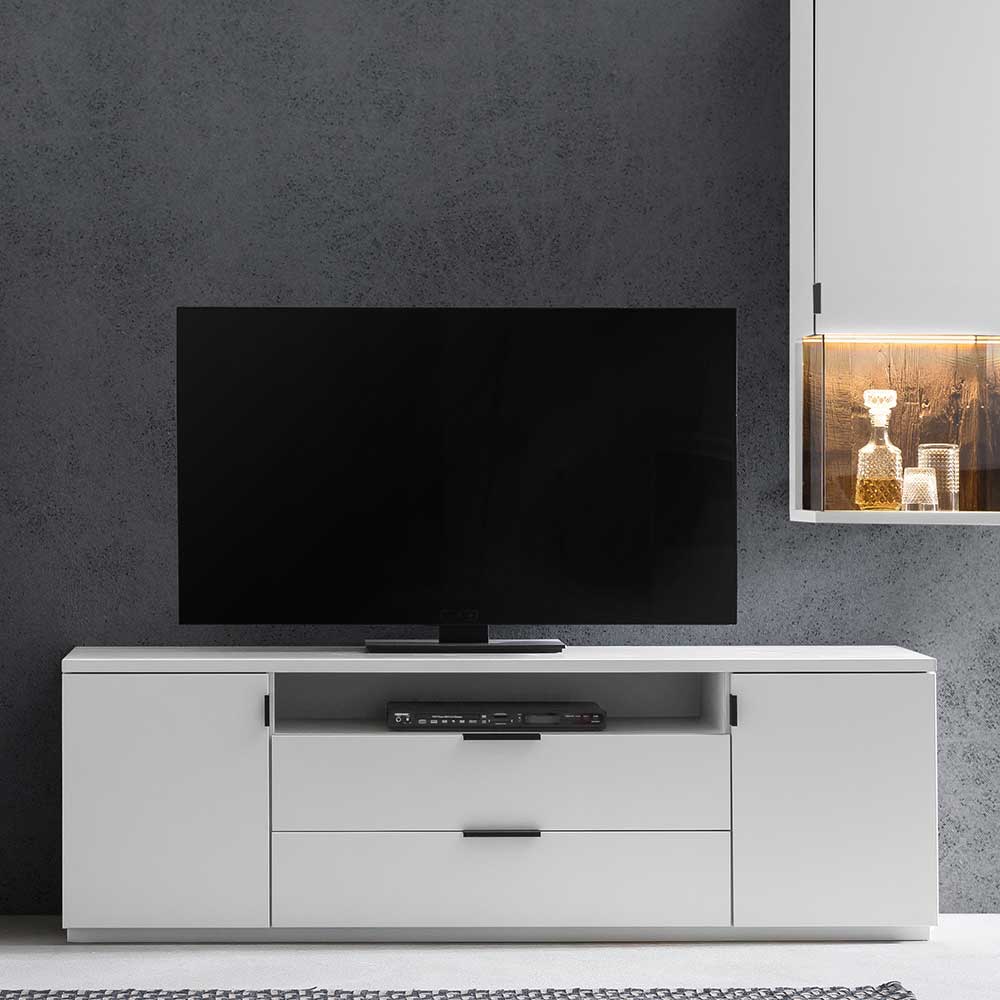 170cm breite TV Bank in Weiß aus MDF - Smodera