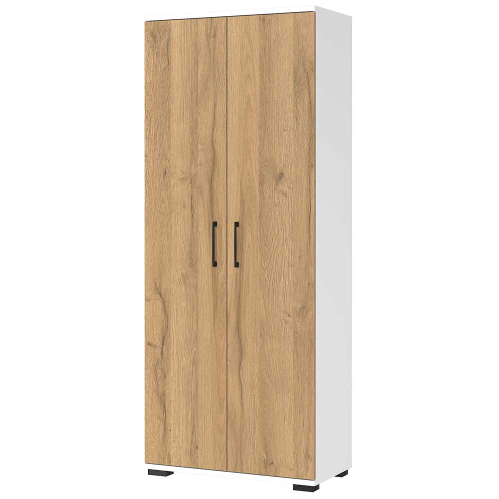 Aktenordnerschrank in Wildeiche mit Weiß - Andrass