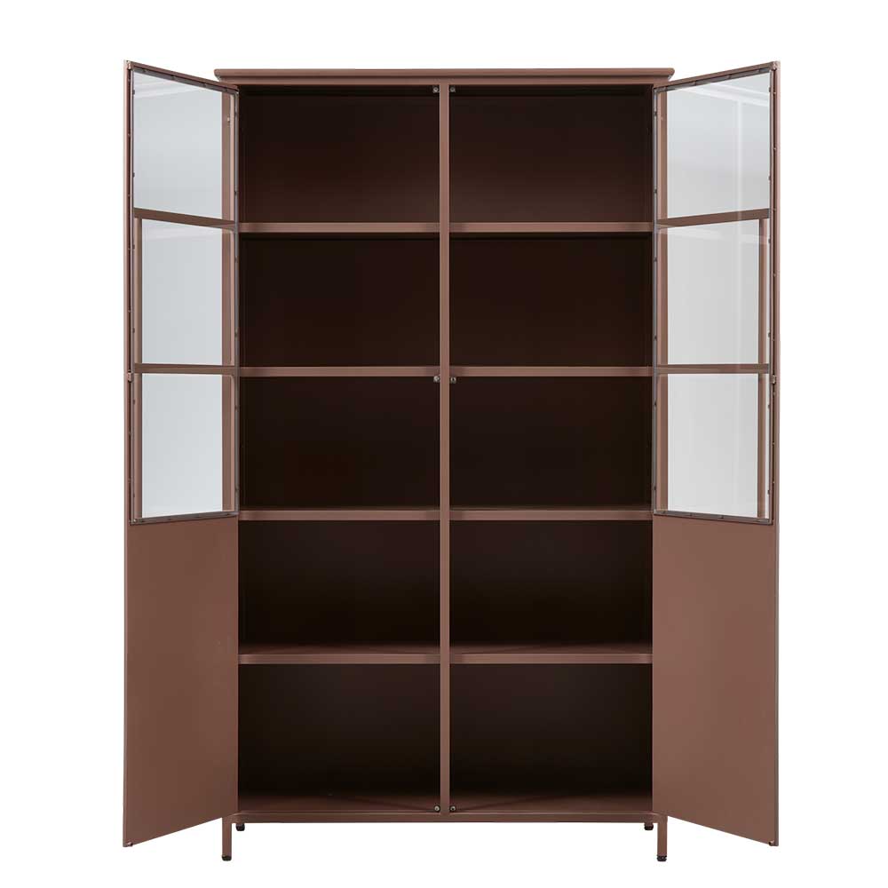 Metall Vitrine in Braun - Dora