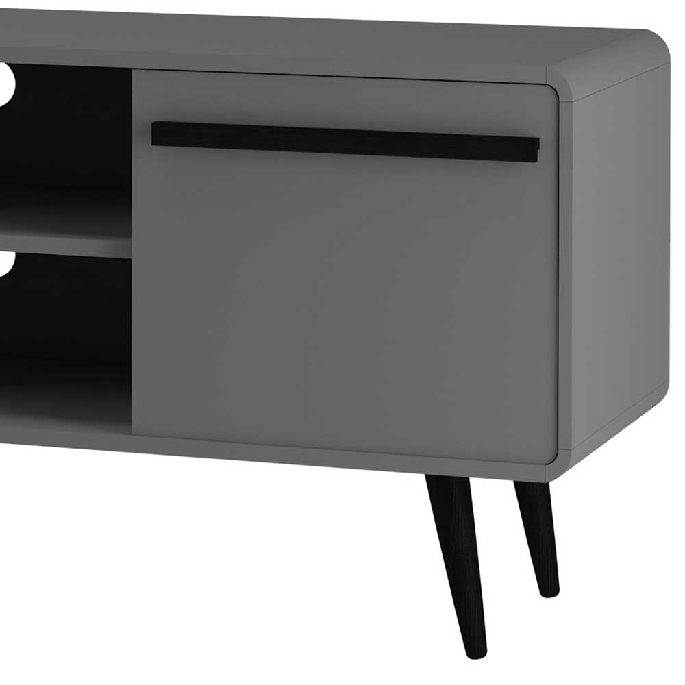 TV Kommode in Grau mit Schwarz - Pavias
