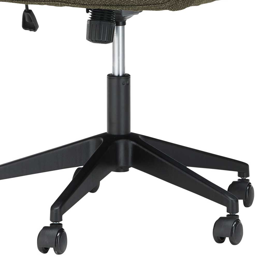 Schreibtisch Drehstuhl aus Strukturstoff Oliv Grün - Alexandro