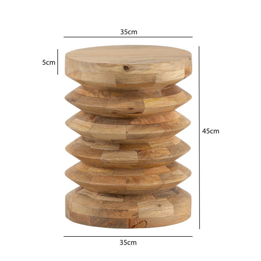 Design-Beistelltisch aus Mangobaum Massivholz - Garganon