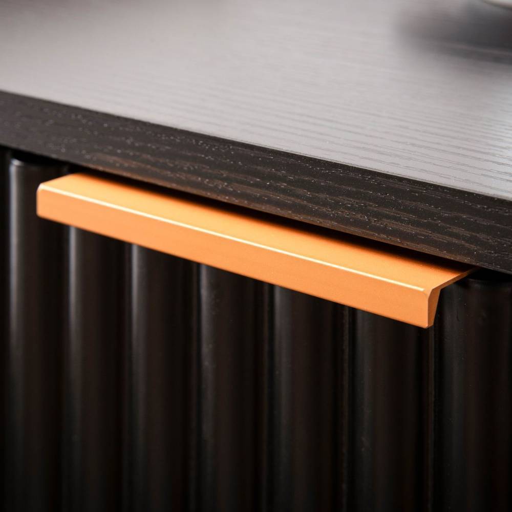 Nachtkommode in Schwarz mit Gold - Vacca