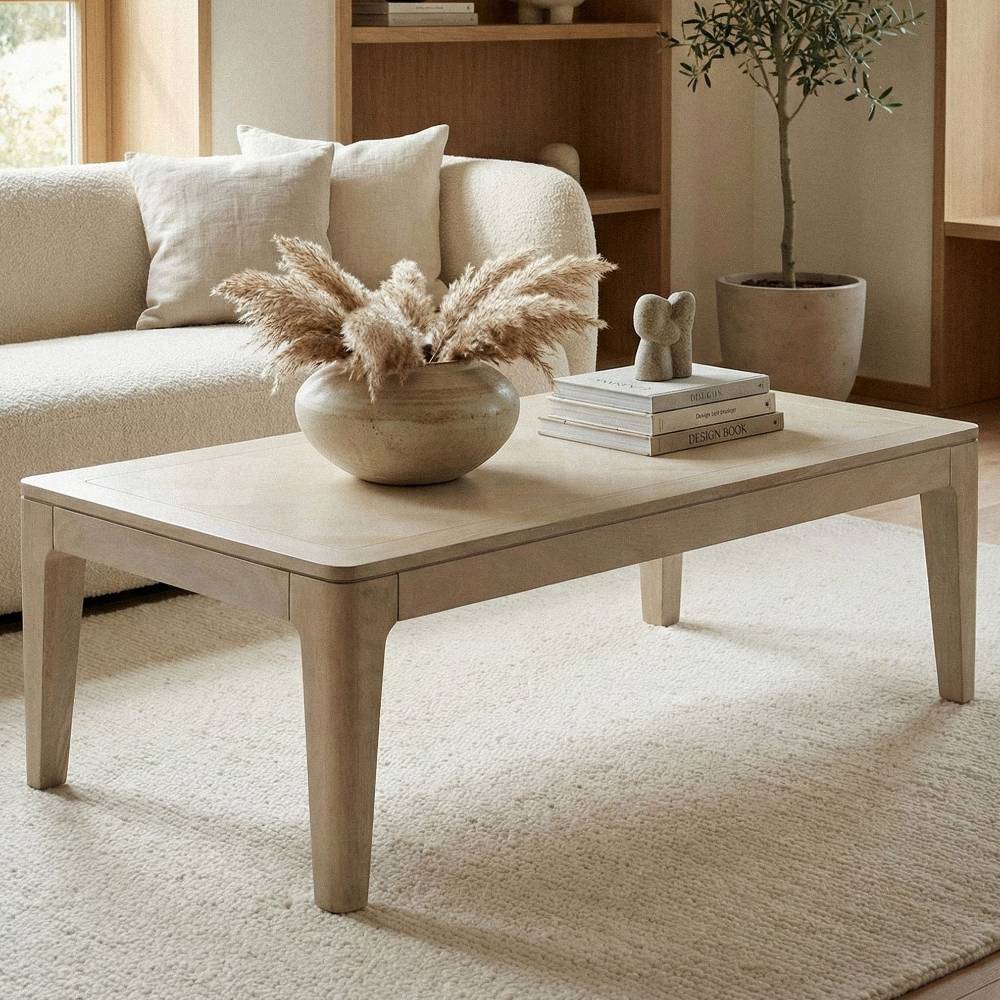 White Wash Couchtisch aus Mangobaum Massivholz - Gorana