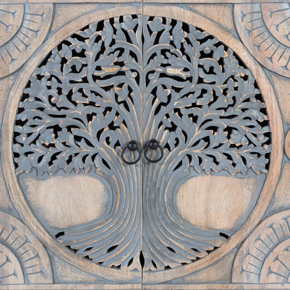 Boho Sideboard mit Lebensbaum Schnitzerei - Stamforts