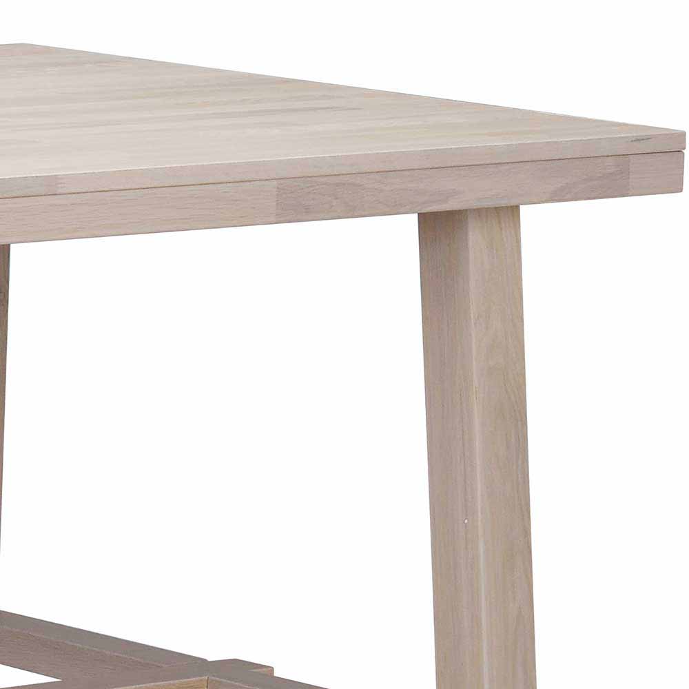 Massivholz Designer Tisch in White Wash - Dioca