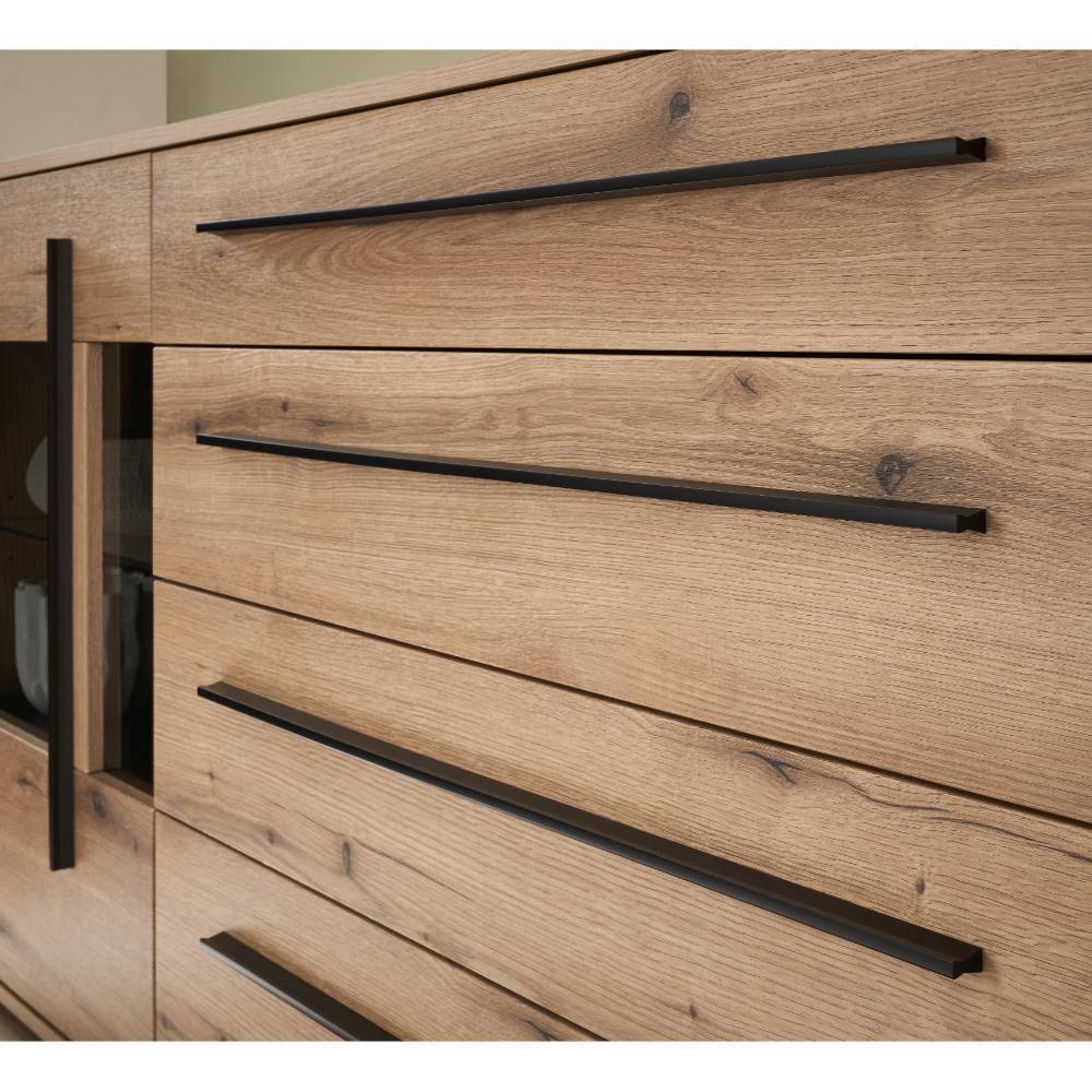 200 cm Sideboard mit Glaseinsätzen - Brocus