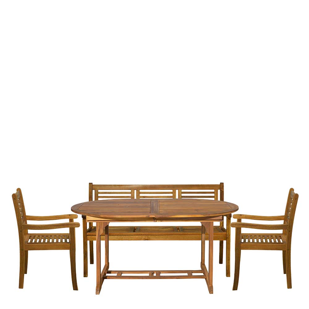 Akazie Gartengruppe mit Tisch oval - Egina (vierteilig)