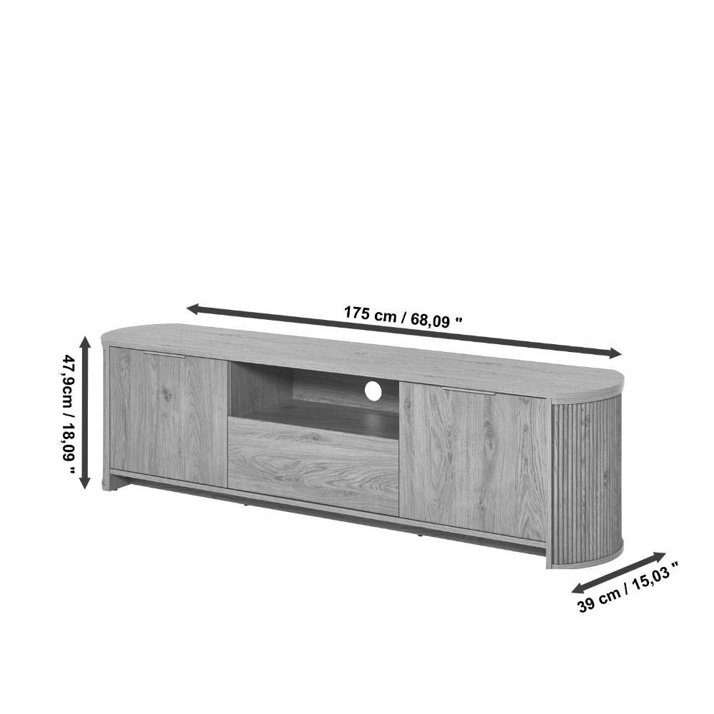 TV Unterschrank in Eiche Holzoptik - Nueva