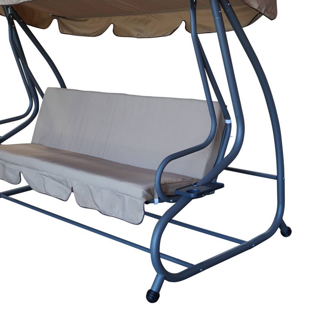 Retrostyle Hollywoodschaukel in Beige und Grau - Durioscos