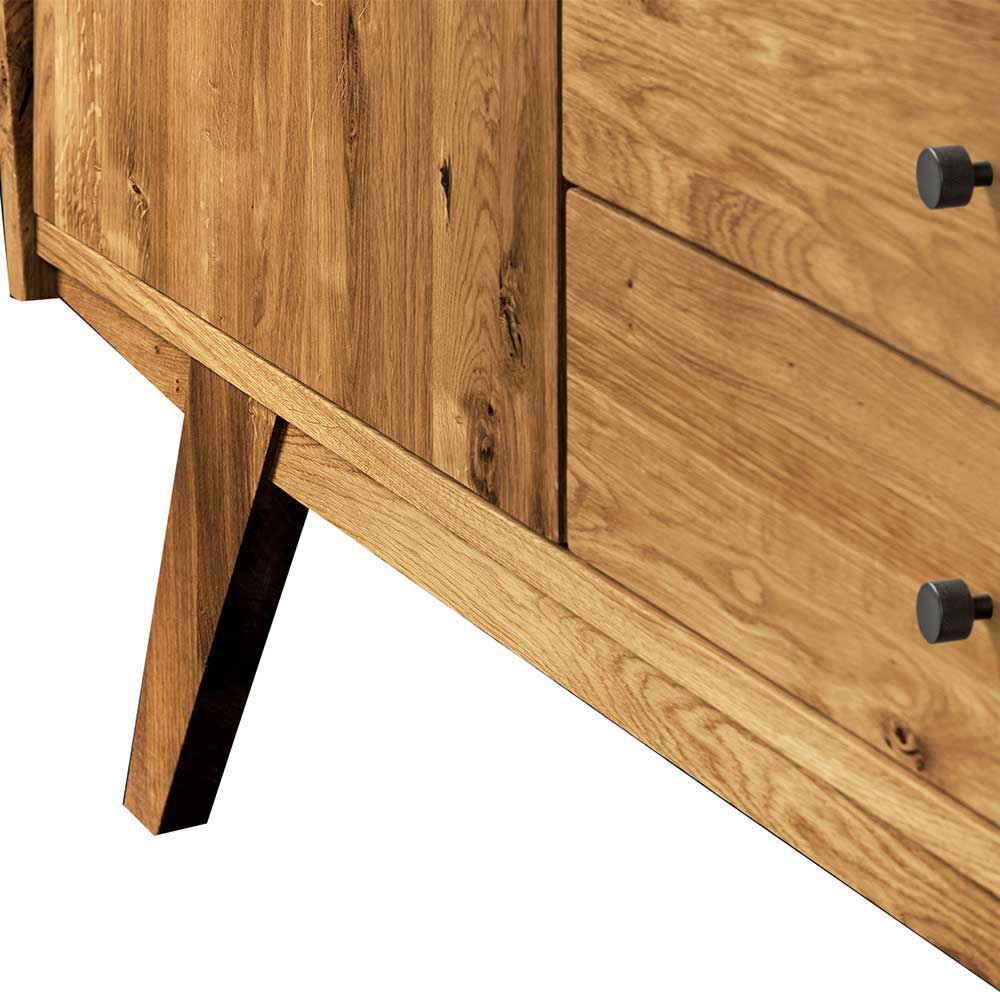 Wildeiche Holz-Sideboard 160 cm breit - Hardus