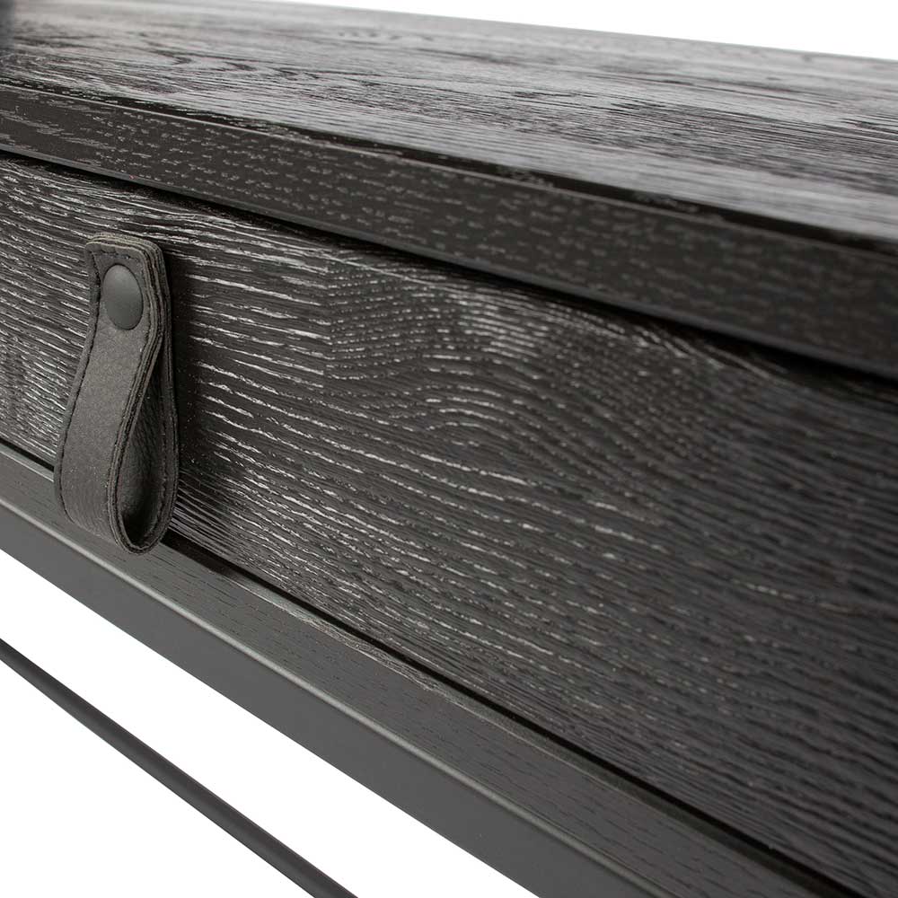 Schwarzer Schreibtisch aus Holz gebürstet & lackiert - Almery