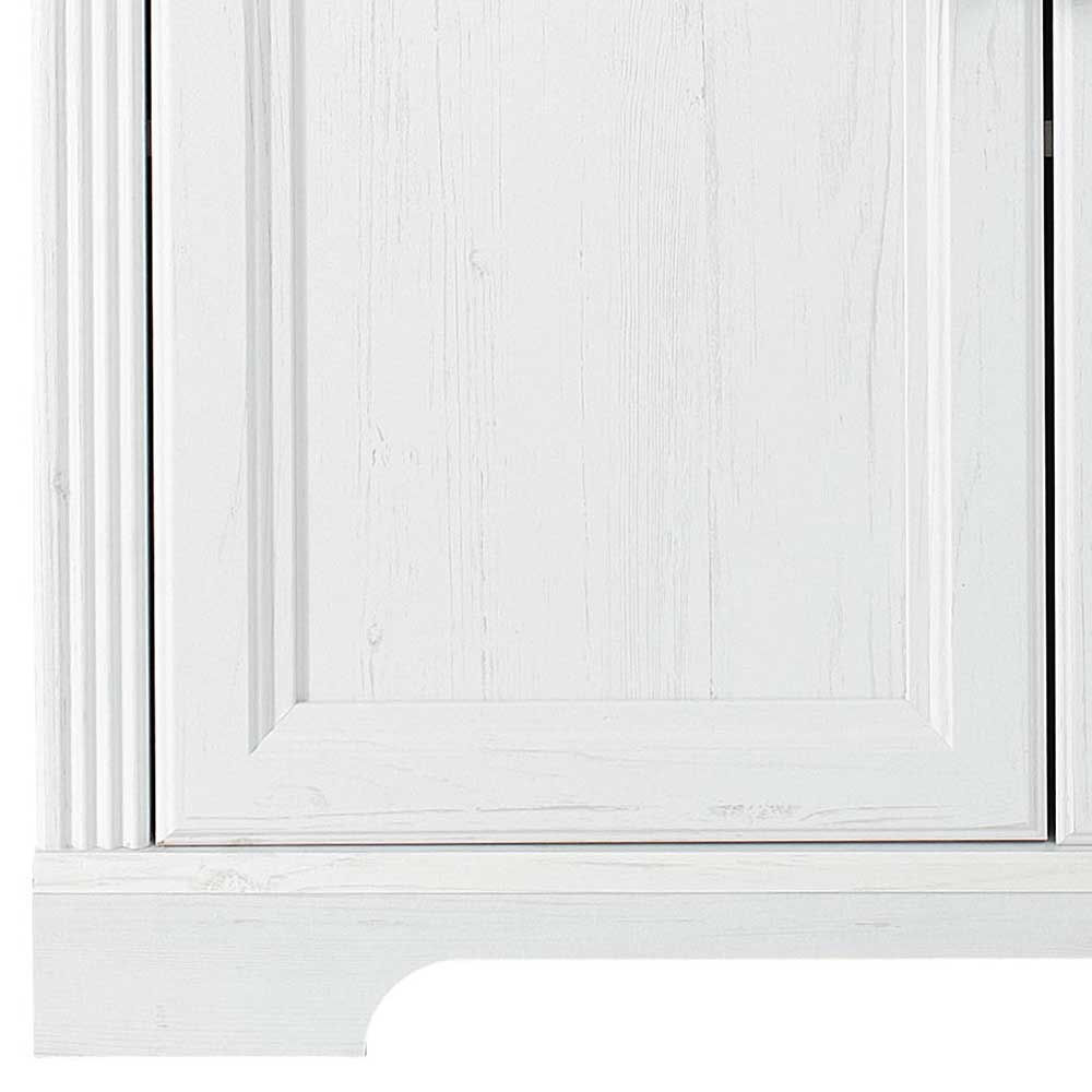 Türen-Kommode in Weiß mit Eiche - Mehady