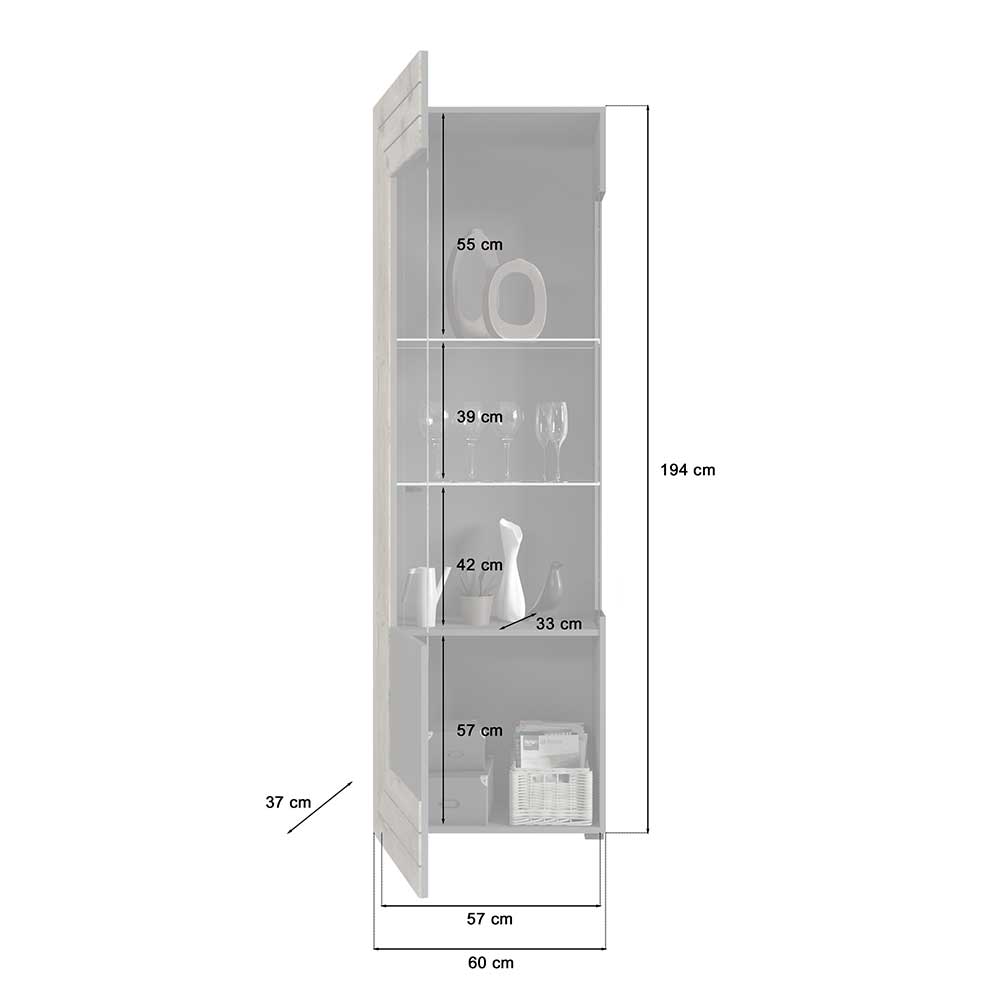 Designer Wohnwand Möbel 320 cm breit - Scarlett (dreiteilig)