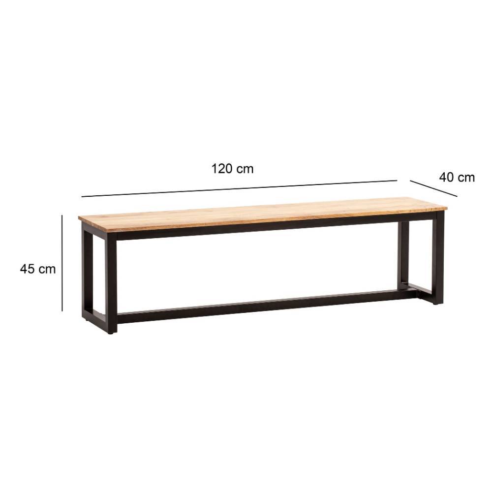 Esszimmerbank Maße und Abmessungen 120 cm Länge, 45 cm Höhe, 40 cm Tiefe – Krispan