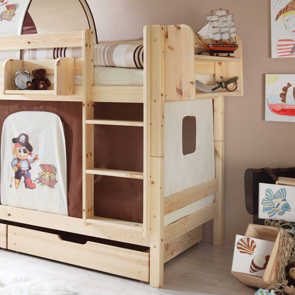 Kinderetagenbett Bennet im Piraten Design