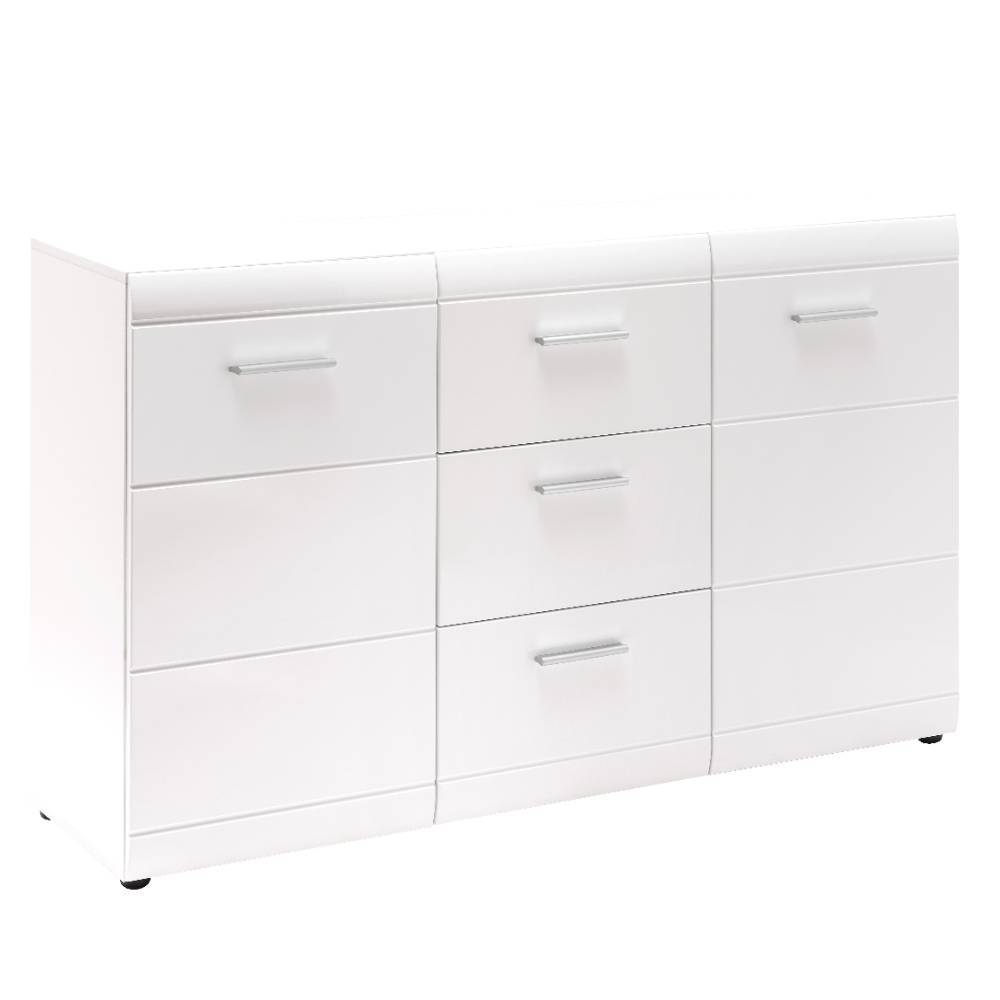 Kompaktes Sideboard in Hochglanz Weiß - Tiondon
