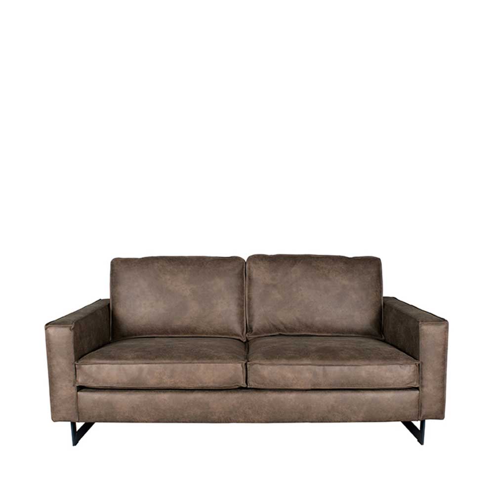 Kantige Zweisitzer Couch in Taupe - Uratenda